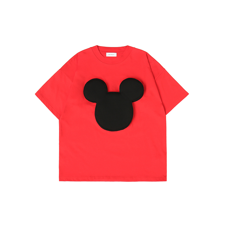 Cotton-filled 3D Raised Mickey Graphic T-shirt Hand-printed Design Crewneck Unisex Oversized Comfort Streetwear Top SQQZ PROJECT Original