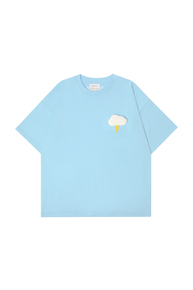 3D Cloud Puff Print Oversized Short Sleeve T-Shirt - Couples