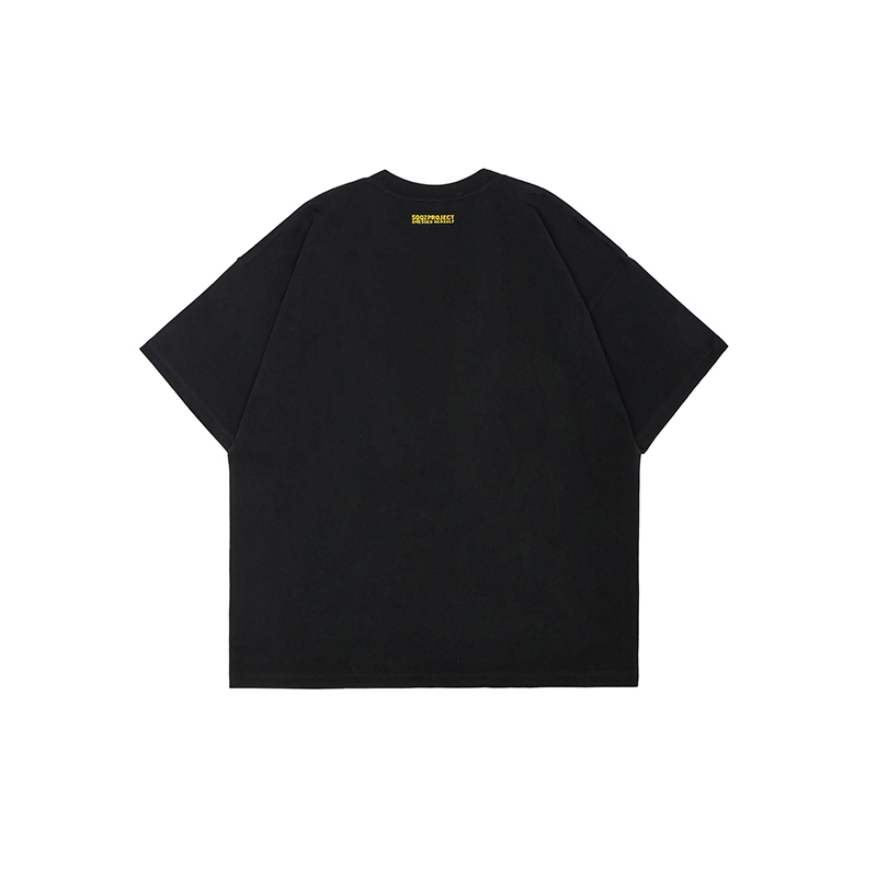 Color Block 3D Star Cotton Padding Oversized Short Sleeve T-Shirt - Unisex