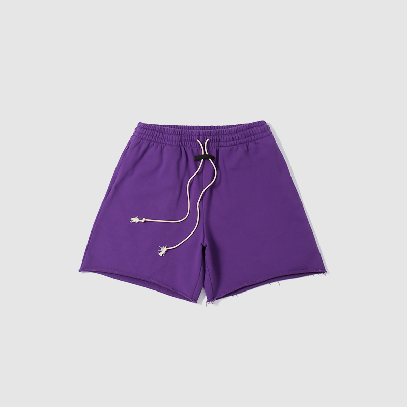 480GSM Terry Frayed Hem Shorts Distressed Edge Pink Summer Casual Streetwear Bottom SQQZ PROJECT Original