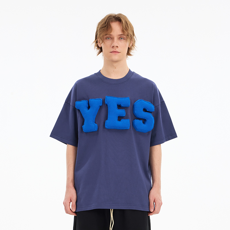 3D YES Cotton Padding Oversized Crewneck Short Sleeve T-Shirt