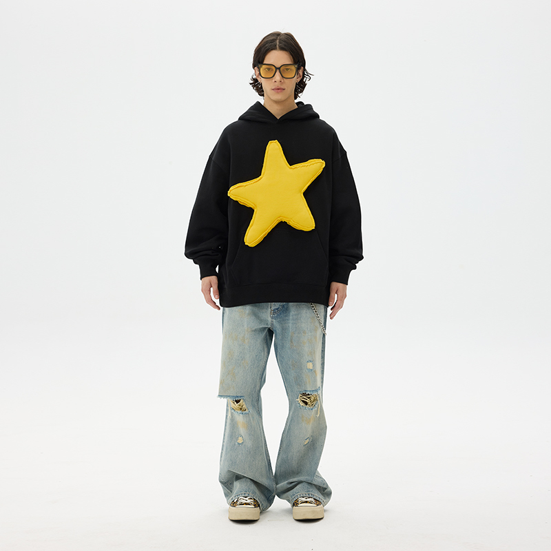 3D Single Heart Cotton Padding Oversized Crewneck Long Sleeve Sweatshirt - Unisex
