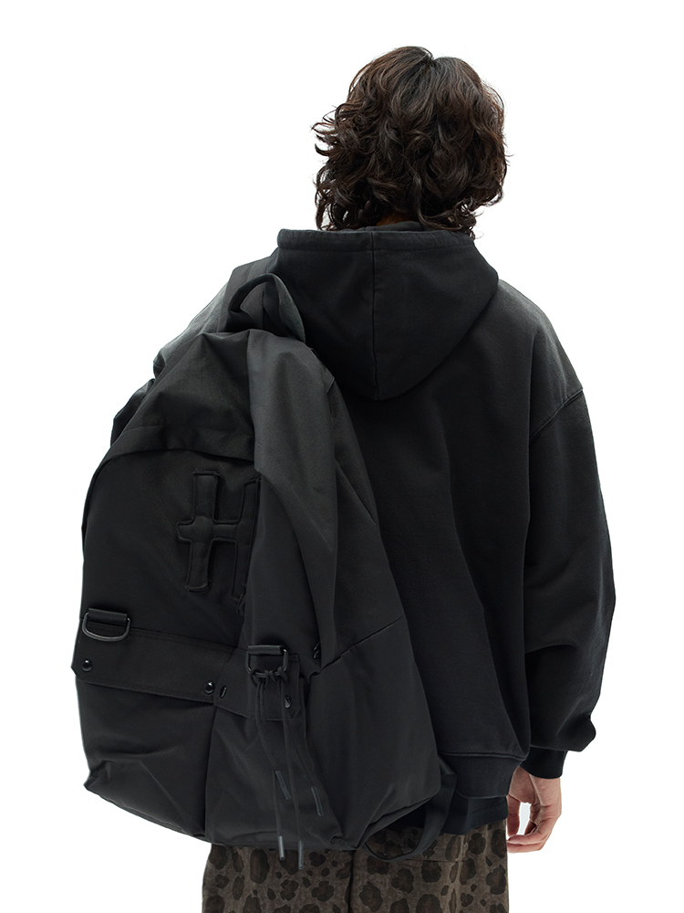 Cotton-filled 3D Raised H! Backpack Spacious Design Adjustable Straps Unisex Travel Outdoor Streetwear SQQZ PROJECT Original