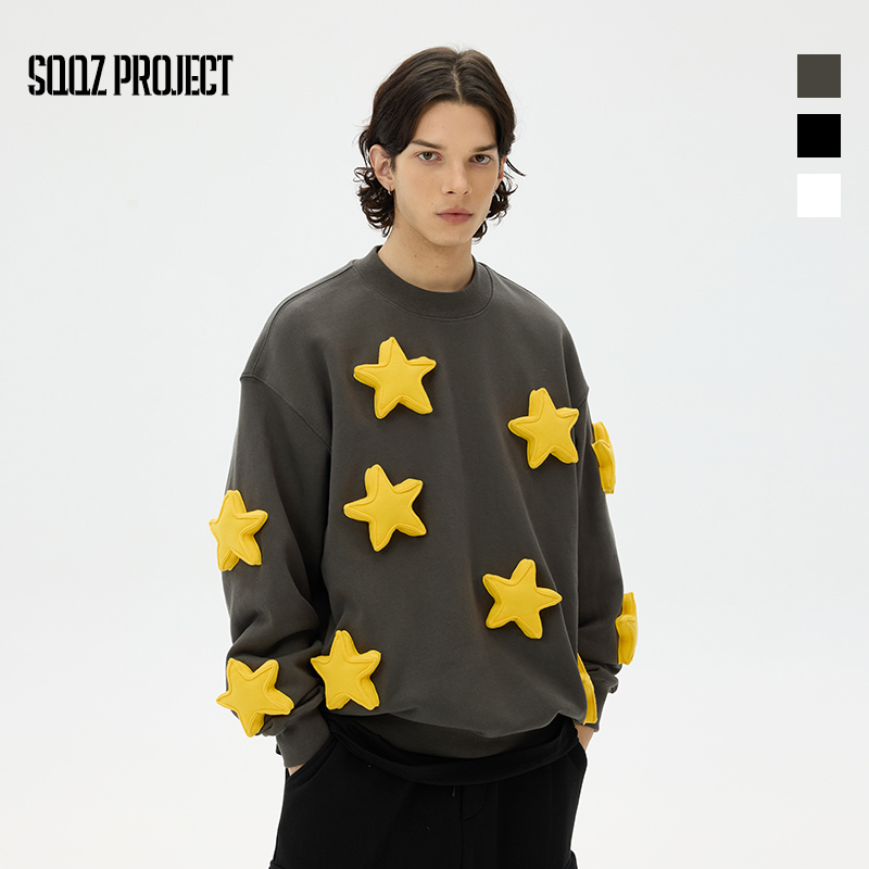 Full of stars round neck sweatshirt