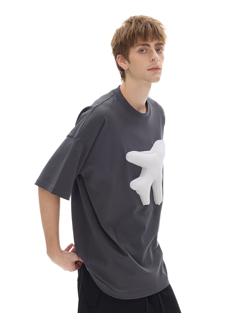 Cotton-filled 3D Airplane Graphic T-shirt 300GSM Heavyweight Fabric Oversized Crewneck Unisex Couples Matching Streetwear SQQZ PROJECT New Arrival