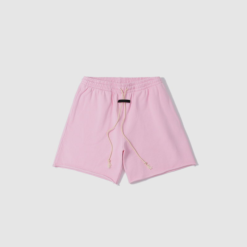 480GSM Terry Frayed Hem Shorts Distressed Edge Pink Summer Casual Streetwear Bottom SQQZ PROJECT Original