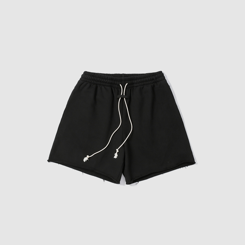 480GSM Terry Frayed Hem Shorts Distressed Edge Pink Summer Casual Streetwear Bottom SQQZ PROJECT Original