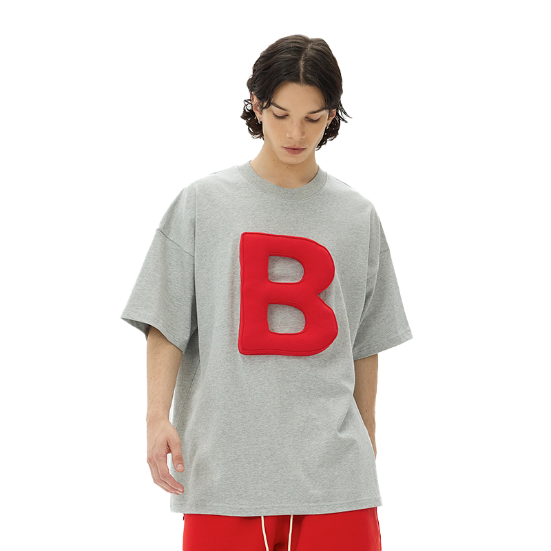 3D Letter Crewneck Heavyweight T-Shirt - 26 Letters