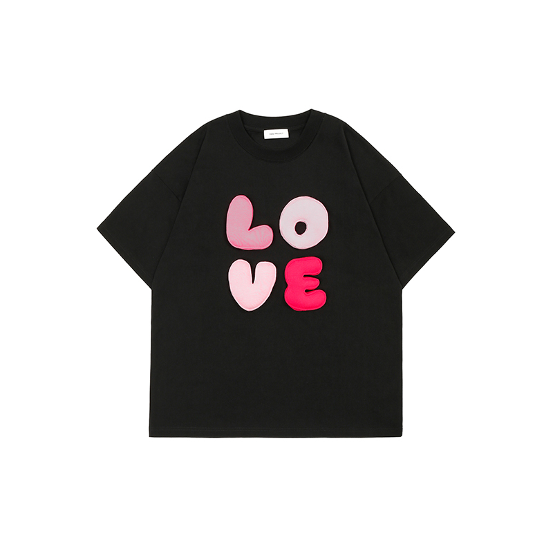 3D Letter "LOVE" Crewneck Heavyweight Oversized T-Shirt - Unisex