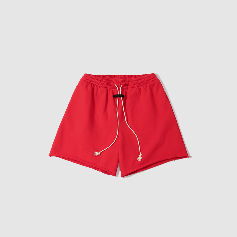 480GSM Terry Frayed Hem Shorts Distressed Edge Pink Summer Casual Streetwear Bottom SQQZ PROJECT Original