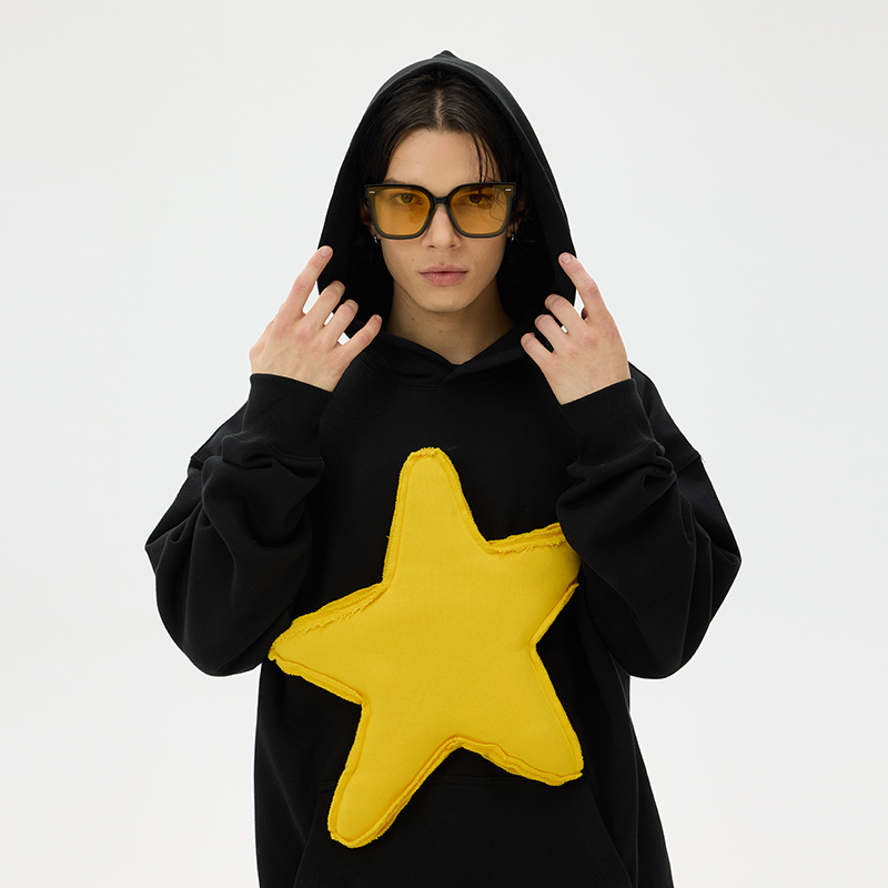 3D Single Heart Cotton Padding Oversized Crewneck Long Sleeve Sweatshirt - Unisex