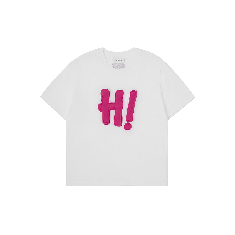 Cotton-filled 3D Raised HI Graphic T-shirt Hand-printed Design Crewneck Kids Oversized Comfort Streetwear Top SQQZ PROJECT Original