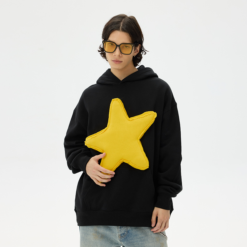3D Single Heart Cotton Padding Oversized Crewneck Long Sleeve Sweatshirt - Unisex