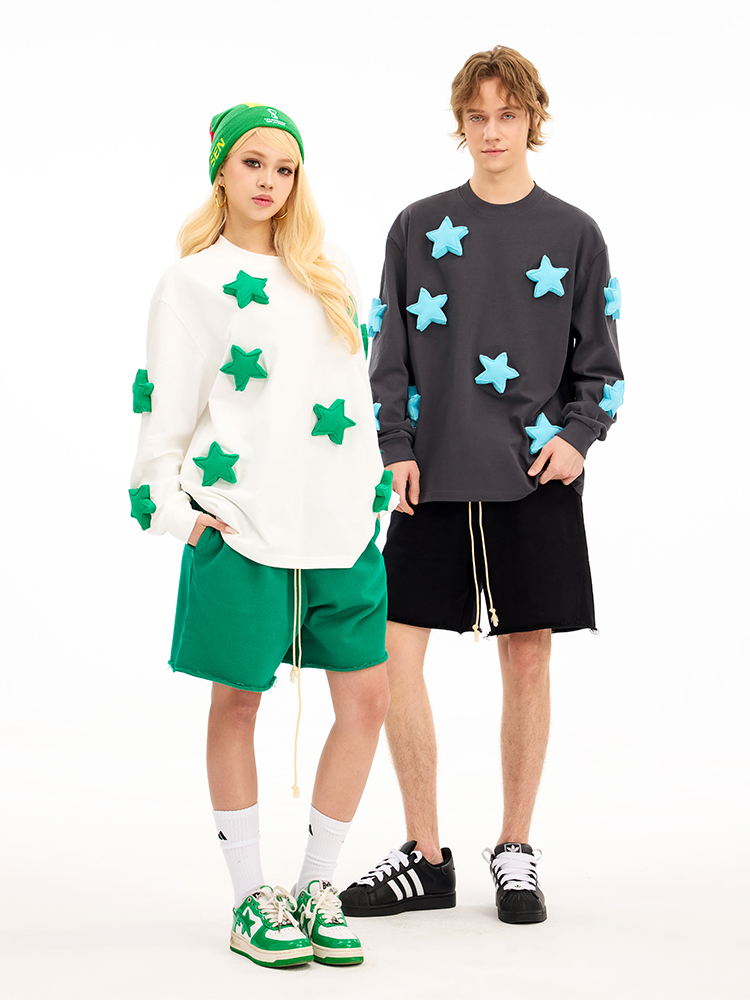 Full-body star long-sleeve T-shirt