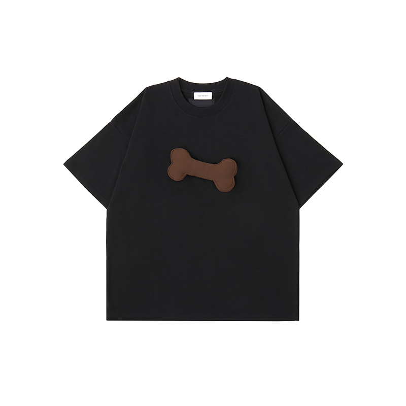 Cotton-filled 3D Raised Bone Graphic T-shirt Hand-printed Design Crewneck Unisex Oversized Comfort Streetwear Top SQQZ PROJECT Original