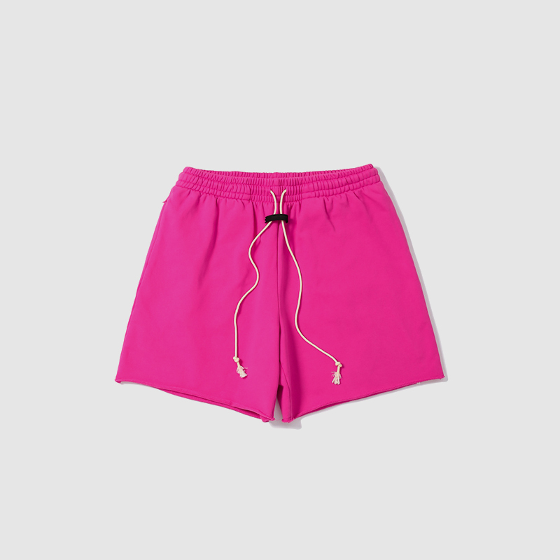 480GSM Terry Frayed Hem Shorts Distressed Edge Pink Summer Casual Streetwear Bottom SQQZ PROJECT Original