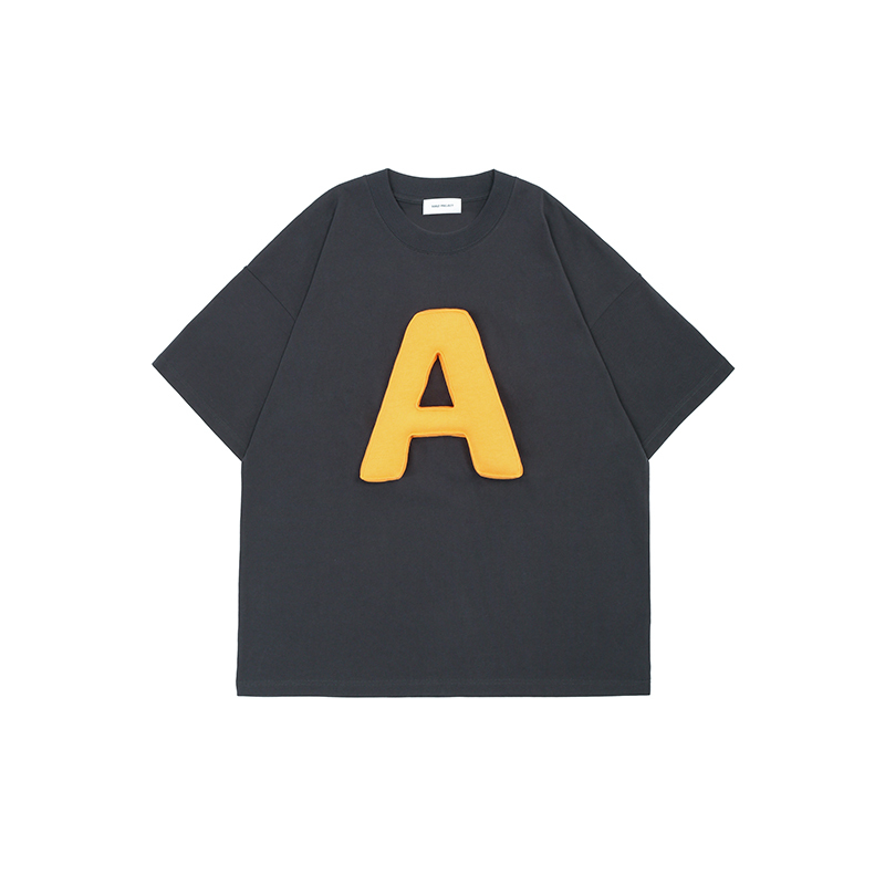 3D Letter Crewneck Heavyweight T-Shirt - 26 Letters