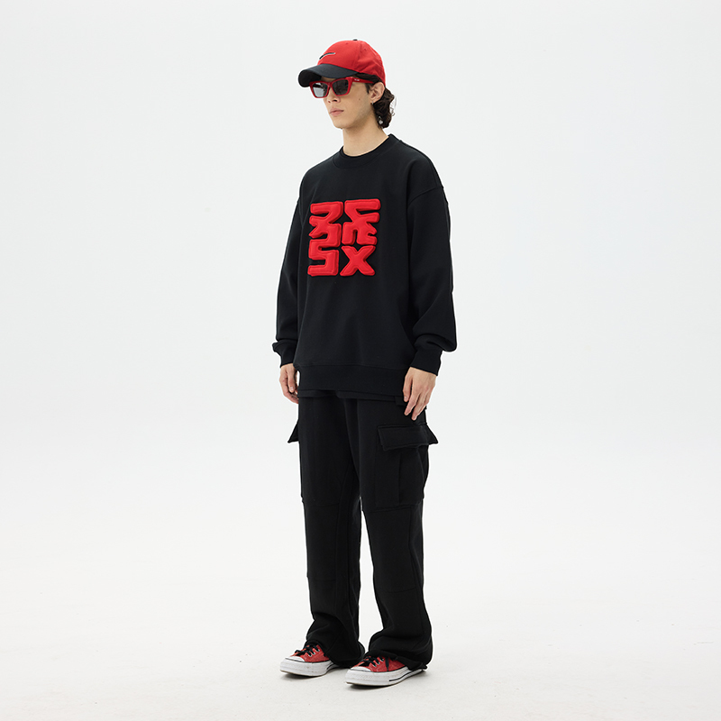 "發" round-neck sweatshirt