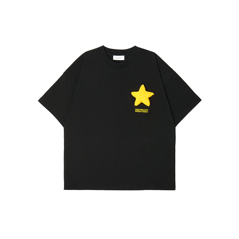 3D Star Cotton Padding Oversized Short Sleeve T-Shirt - Couples
