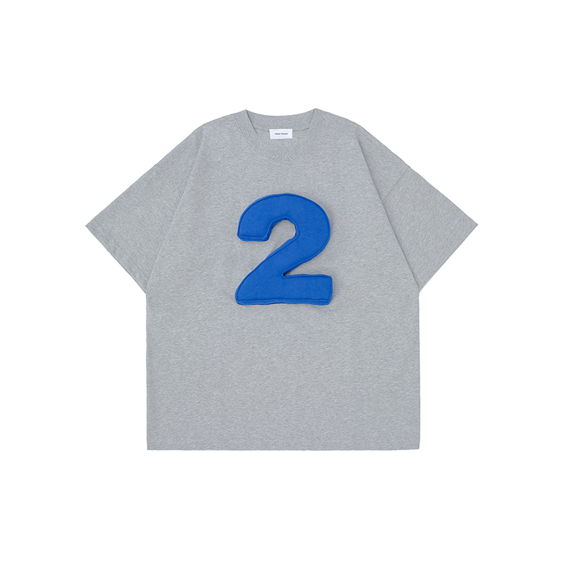 Cotton-filled 3D Raised Numbers Graphic T-shirt Hand-printed Design Crewneck Unisex Oversized Comfort Streetwear Top SQQZ PROJECT Original