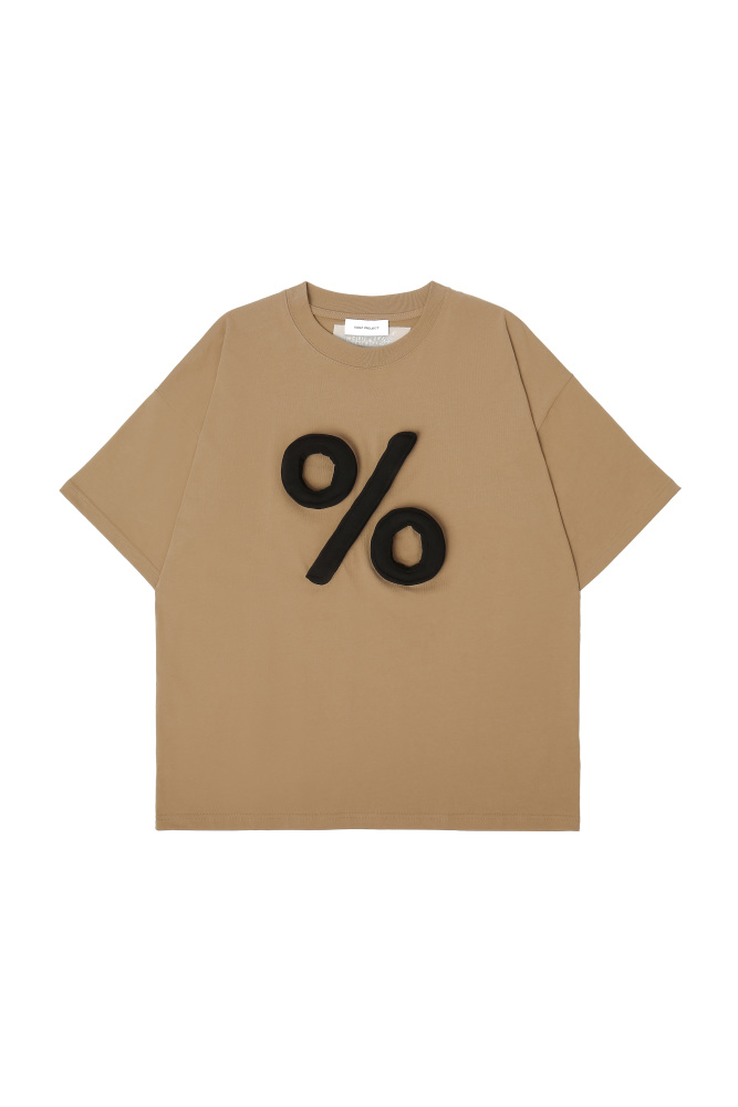 3D Percent Puff Print Oversized Crewneck Short Sleeve T-Shirt - Unisex