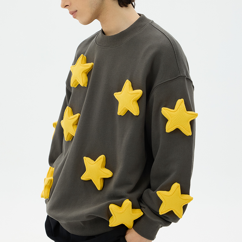 Full of stars round neck sweatshirt