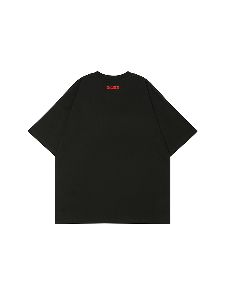3D Crossmark Cotton Padding Oversized Crewneck Short Sleeve T-Shirt - Unisex