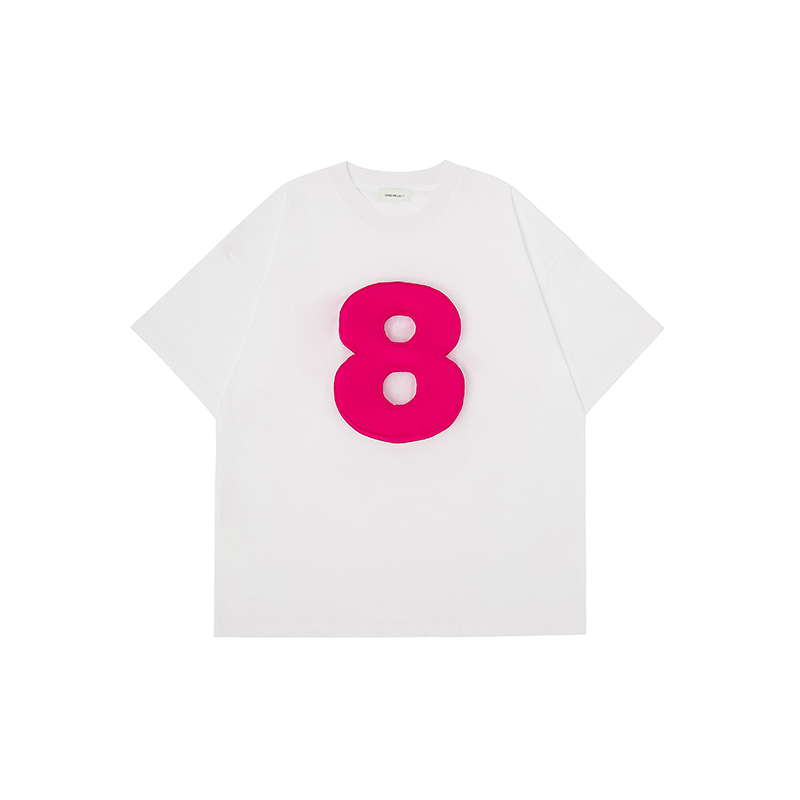 Cotton-filled 3D Raised Numbers Graphic T-shirt Hand-printed Design Crewneck Unisex Oversized Comfort Streetwear Top SQQZ PROJECT Original