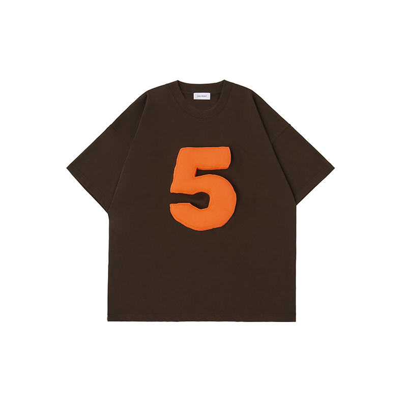 Cotton-filled 3D Raised Numbers Graphic T-shirt Hand-printed Design Crewneck Unisex Oversized Comfort Streetwear Top SQQZ PROJECT Original
