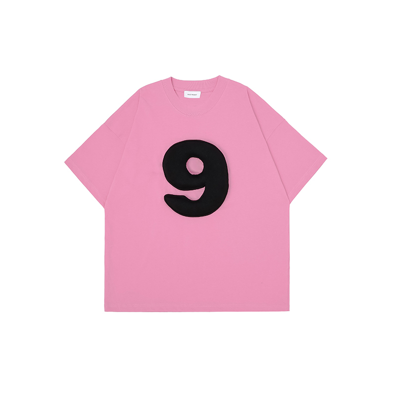 Cotton-filled 3D Raised Numbers Graphic T-shirt Hand-printed Design Crewneck Unisex Oversized Comfort Streetwear Top SQQZ PROJECT Original