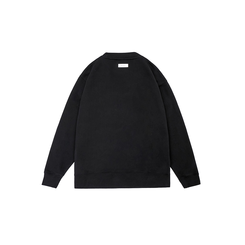 Cotton-filled 3D Raised Slogan Crewsweatshirt Embroidered Detail Oversized Fit Unisex Warm Streetwear Essential SQQZ PROJECT Original