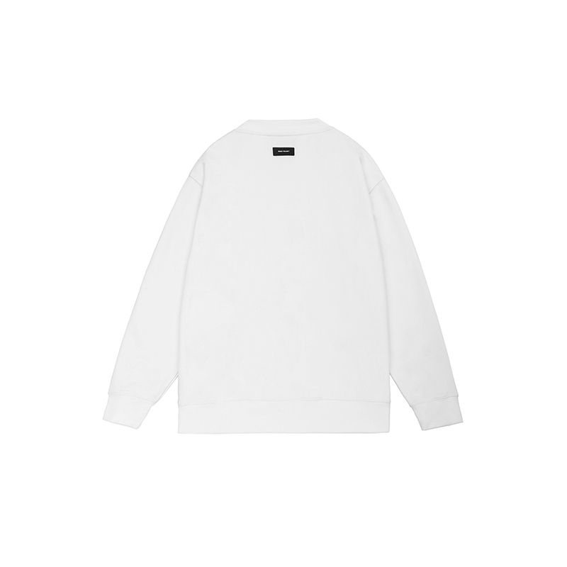 Cotton-filled 3D Raised Slogan Crewsweatshirt Embroidered Detail Oversized Fit Unisex Warm Streetwear Essential SQQZ PROJECT Original