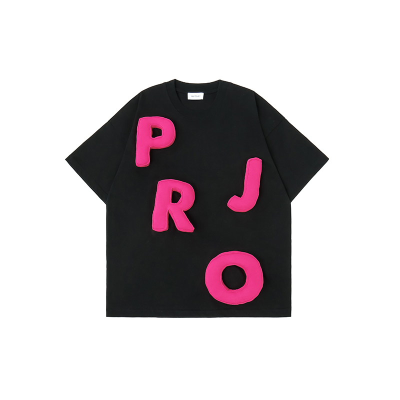 Cotton-filled 3D Raised Brand Logo T-shirt Hand-printed Design Crewneck Unisex Oversized Comfort Streetwear Top SQQZ PROJECT Original