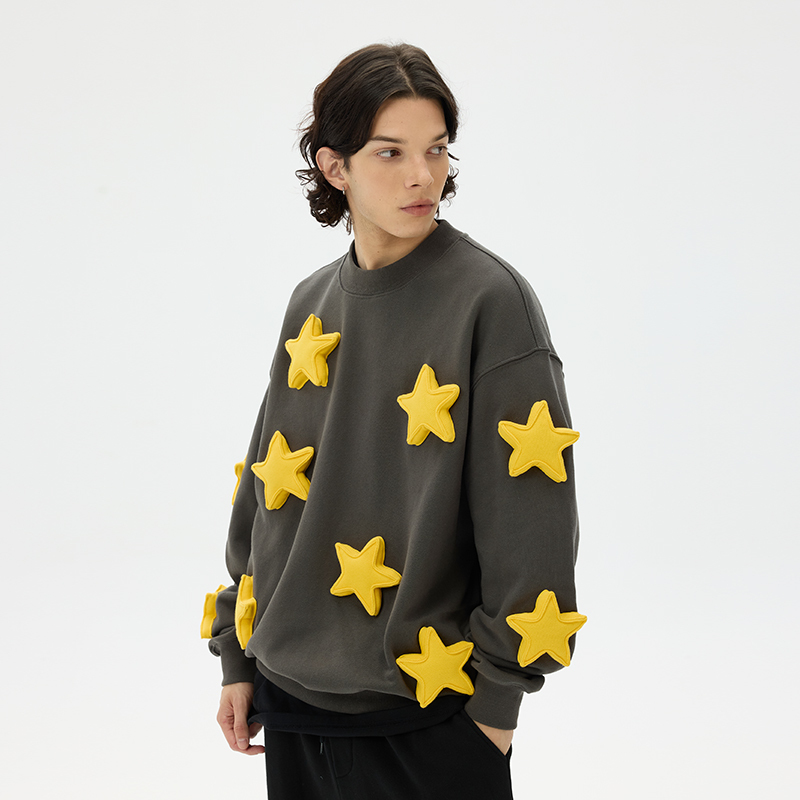 Full of stars round neck sweatshirt