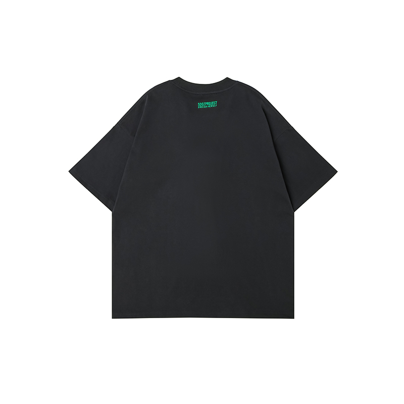 3D Lightning & Exclamation Cotton Padding Oversized Short Sleeve T-Shirt - Couples