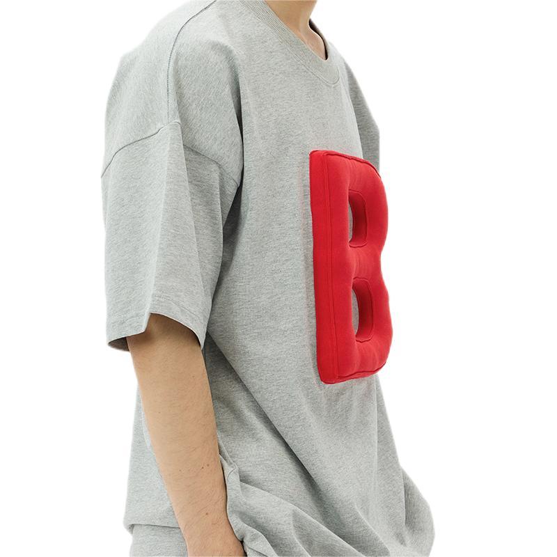 3D Letter Crewneck Heavyweight T-Shirt - 26 Letters