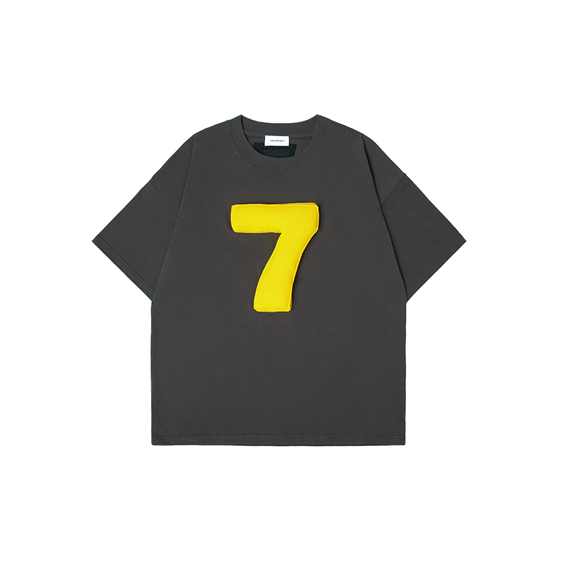 Cotton-filled 3D Raised Numbers Graphic T-shirt Hand-printed Design Crewneck Unisex Oversized Comfort Streetwear Top SQQZ PROJECT Original
