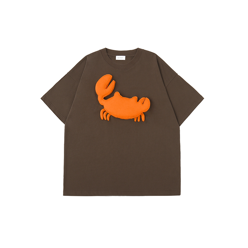 Cotton-filled 3D Crab Graphic T-shirt Hand-printed Design Crewneck Unisex Oversized Comfort Streetwear Top SQQZ PROJECT Original