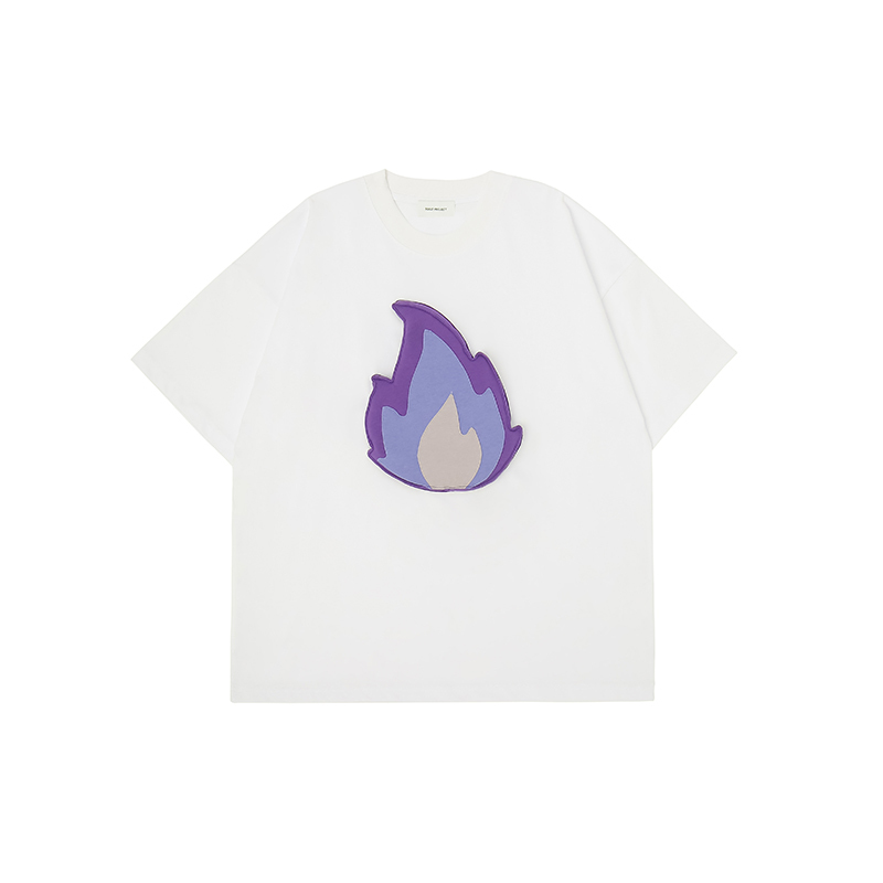 Cotton-filled 3D Gradient Flames T-shirt Hand-printed Design Crewneck Unisex Oversized Comfort Streetwear Top SQQZ PROJECT Original