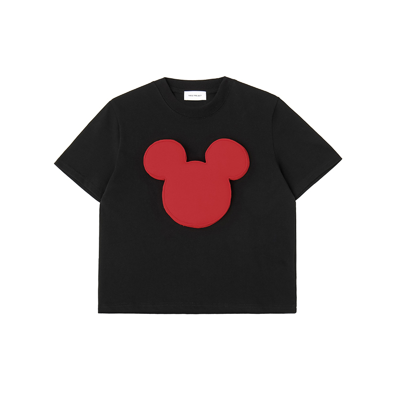Cotton-filled 3D Mickey Graphic T-shirt Hand-printed Design Crewneck Kids Oversized Comfort Playwear Top SQQZ PROJECT Original