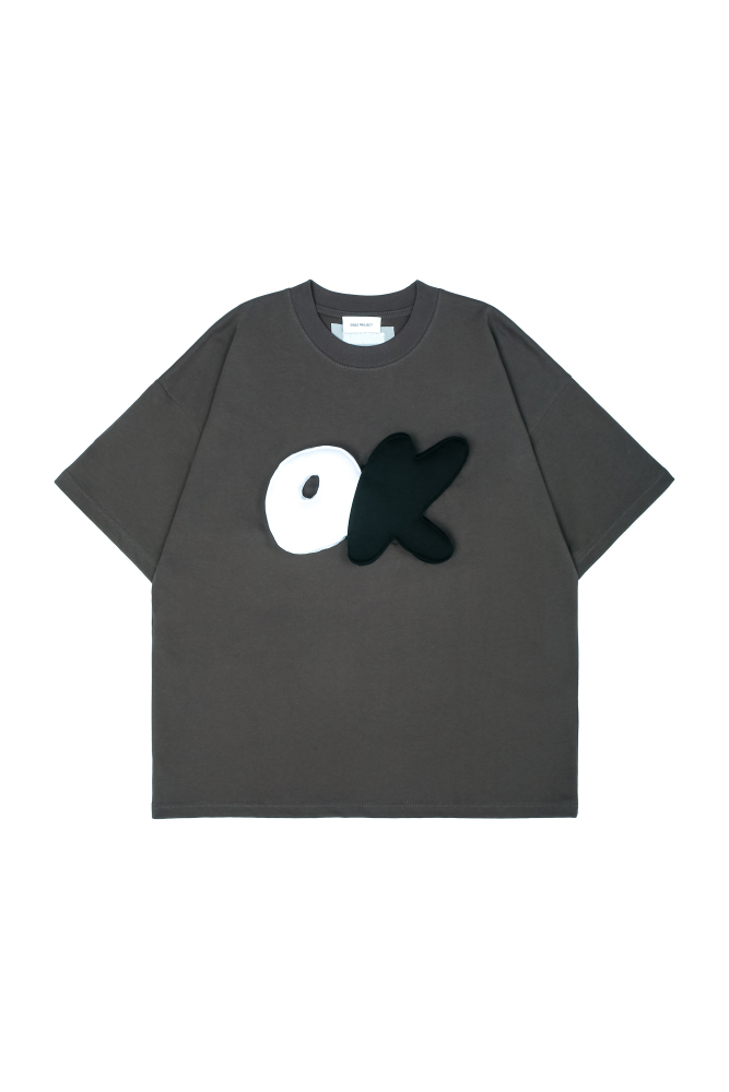 3D OK Puff Print Oversized Short Sleeve T-Shirt - Unisex