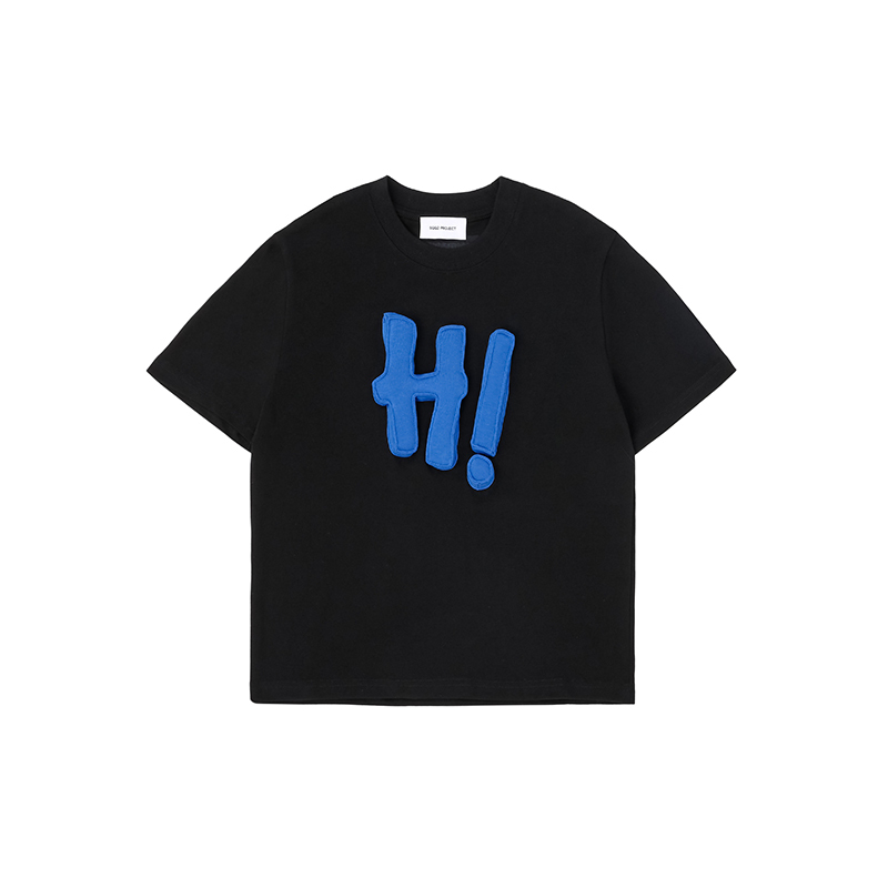 Cotton-filled 3D Raised HI Graphic T-shirt Hand-printed Design Crewneck Kids Oversized Comfort Streetwear Top SQQZ PROJECT Original