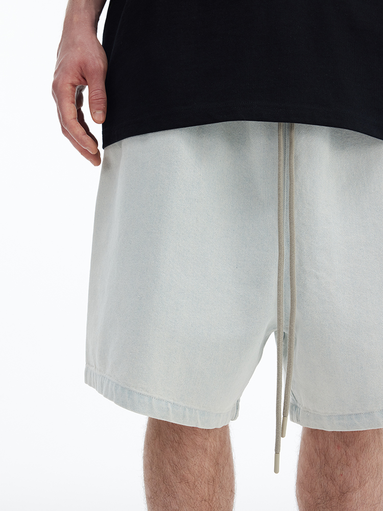 440GSM Straight Leg Denim Shorts High Street Fashion Stretch Comfort Summer Streetwear Essential SQQZ PROJECT Original