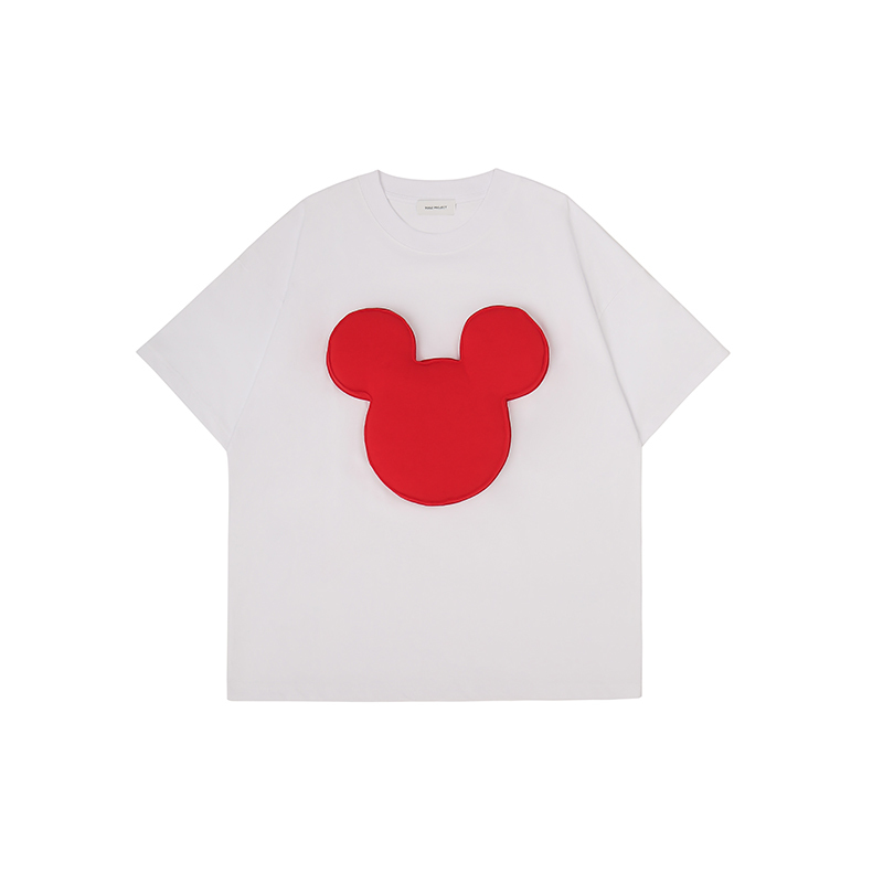 Cotton-filled 3D Raised Mickey Graphic T-shirt Hand-printed Design Crewneck Unisex Oversized Comfort Streetwear Top SQQZ PROJECT Original