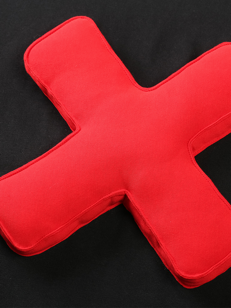 3D Crossmark Cotton Padding Oversized Crewneck Short Sleeve T-Shirt - Unisex