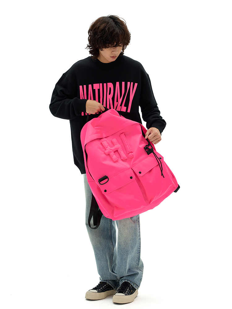 Cotton-filled 3D Raised H! Backpack Spacious Design Adjustable Straps Unisex Travel Outdoor Streetwear SQQZ PROJECT Original