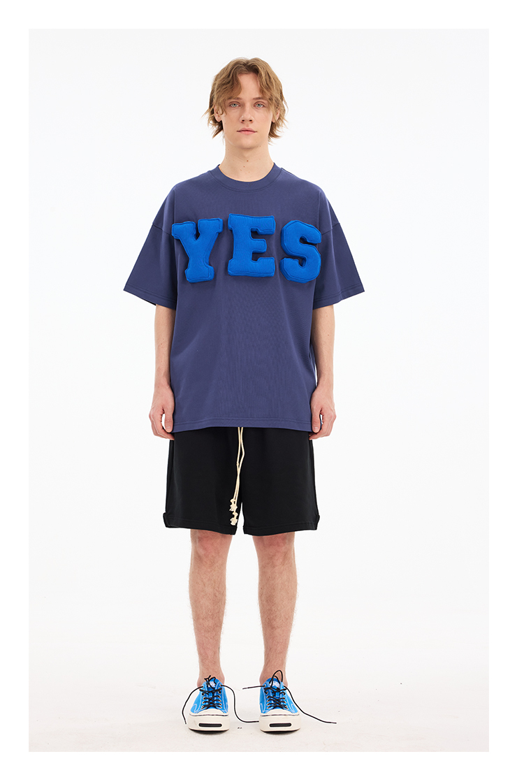 3D YES Cotton Padding Oversized Crewneck Short Sleeve T-Shirt