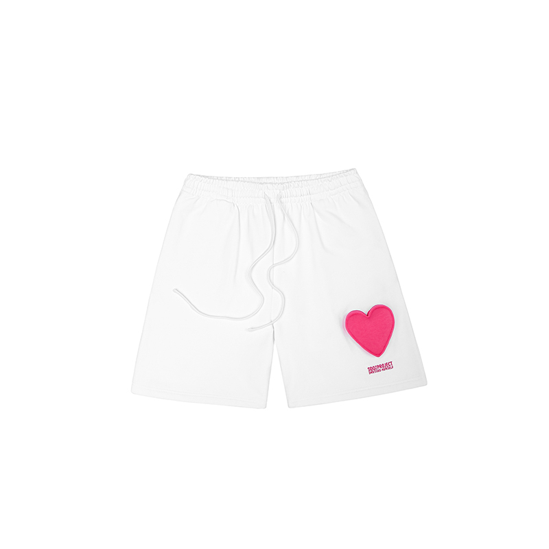 3D Heart Cotton Padding Sweatpants Shorts - Unisex