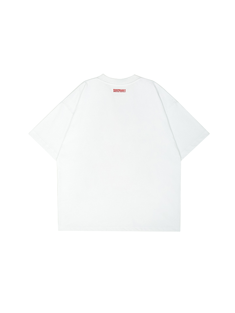 3D Palm Cotton Padding Oversized Crewneck Short Sleeve T-Shirt - Unisex