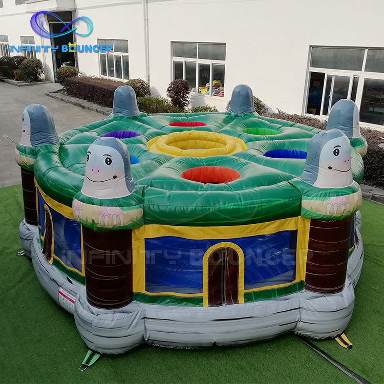 Outdoor interactive game inflatable human whack a mole